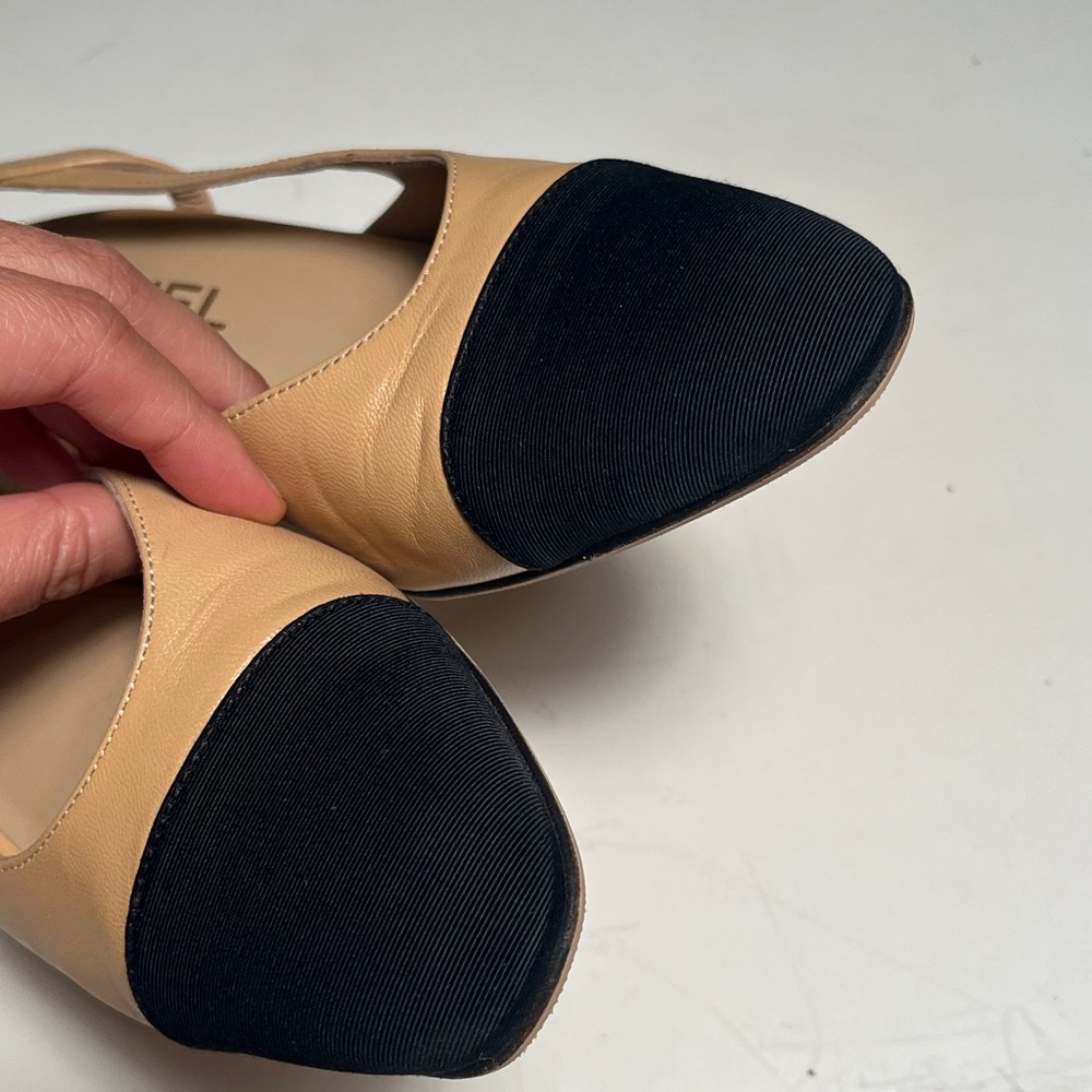 CHANEL Beige and Black Heels - Picture 2 of 10